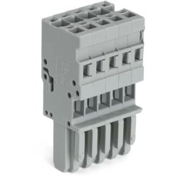 WAGO 769-105 X-COM 1-conductor female plugs; 4 mm<sup>2</sup>; 5-pole; 4.00 mm<sup>2</sup>; gray
