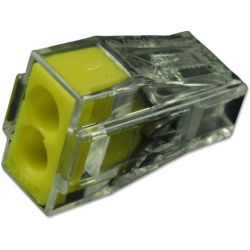 WAGO 773-102 PUSH WIRE® connector for junction boxes; 2-conductor; bulk packaging; transparent housing; Yellow face