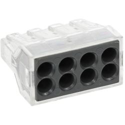 WAGO 773-168 Standard Terminal Block Black 773 Series 8 Contacts Cable Mount 12AWG 773-168/K194-4045