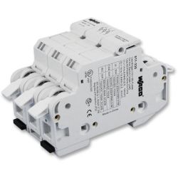WAGO 811-330 2-conductor fuse terminal block; for cylindrical fuses 10 x 38 mm; 13/32" x 11/2"; 3-pole; without blown fuse indication; for DIN-rail 35 x 15 and 35 x 7.5; 16 mm<sup>2</sup>; CAGE CLAMP®; 16