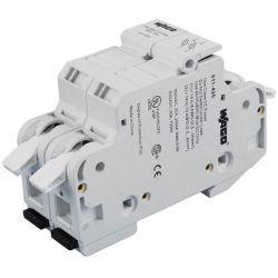 WAGO 811-420 2-conductor fuse terminal block; for class CC fuses; 2-pole; without blown fuse indication; for DIN-rail 35 x 15 and 35 x 7.5; 16 mm<sup>2</sup>; CAGE CLAMP®; 16,00 mm<sup>2</sup>; light gray