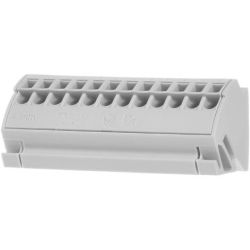 WAGO 812-101 busbar terminal blocks; for (10 x 3) mm busbars; 12-pole; without push-buttons; Push-in CAGE CLAMP®; 4.00 mm<sup>2</sup>; light gray
