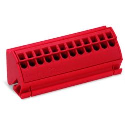 WAGO 812-103 busbar terminal blocks; for (10 x 3) mm busbars; 12-pole; without push-buttons; Push-in CAGE CLAMP®; 4.00 mm<sup>2</sup>; red 51110322