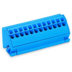 WAGO 812-104 busbar terminal blocks; for (10 x 3) mm busbars; 12-pole; without push-buttons; Push-in CAGE CLAMP®; 4.00 mm<sup>2</sup>; blue 51110323