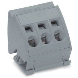 WAGO 812-111 busbar terminal blocks; for (10 x 3) mm busbars; 3-pole; without push-buttons; CAGE CLAMP&reg;; 16.00 mm<sup>2</sup>; light gray