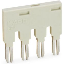 WAGO 859-404 Push-in type jumper bar; Light gray; Insulated; 18 A; 4-position