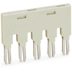 WAGO 859-405 Push-in type jumper bar; Light gray; Insulated; 18 A; 5-position