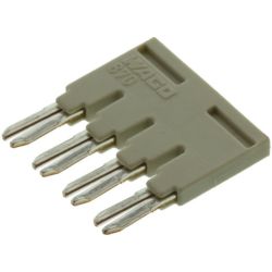 WAGO 870-404 Push-in type jumper bars; insulated; 4-way; Nominal current 18 A; light gray