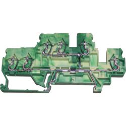 WAGO 870-537 3-conductor, double-deck terminal blocks; internal commoning; for DIN-rail 35 x 15 and 35 x 7.5; 2.5 mm<sup>2</sup>; CAGE CLAMP®; 2,50 mm<sup>2</sup>; green-yellow 51161752