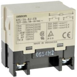 Omron G7L-2A-BJ-CB AC100/120 2PST Normally Open Screw Terminals E Bracket with Test Button Class B Insulation 100VAC-120VAC General Purpose Relay G7L Series