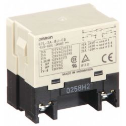 Omron G7L-2A-BJ-CB DC24 2PST Normally Open Screw Terminal E Bracket with Test Button Class B Insulation 24VDC General Purpose Relay G7L Series