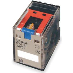 Omron MY4IN DC24 (S) 4PDT with LED Indicator and Lockable Test Button 24VDC Miniature Power Relay MY(S) Series