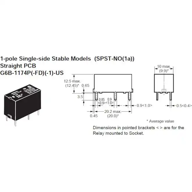 G6B-1174P-FD-US-DC12 Omron 12VDC PCB Power Relays